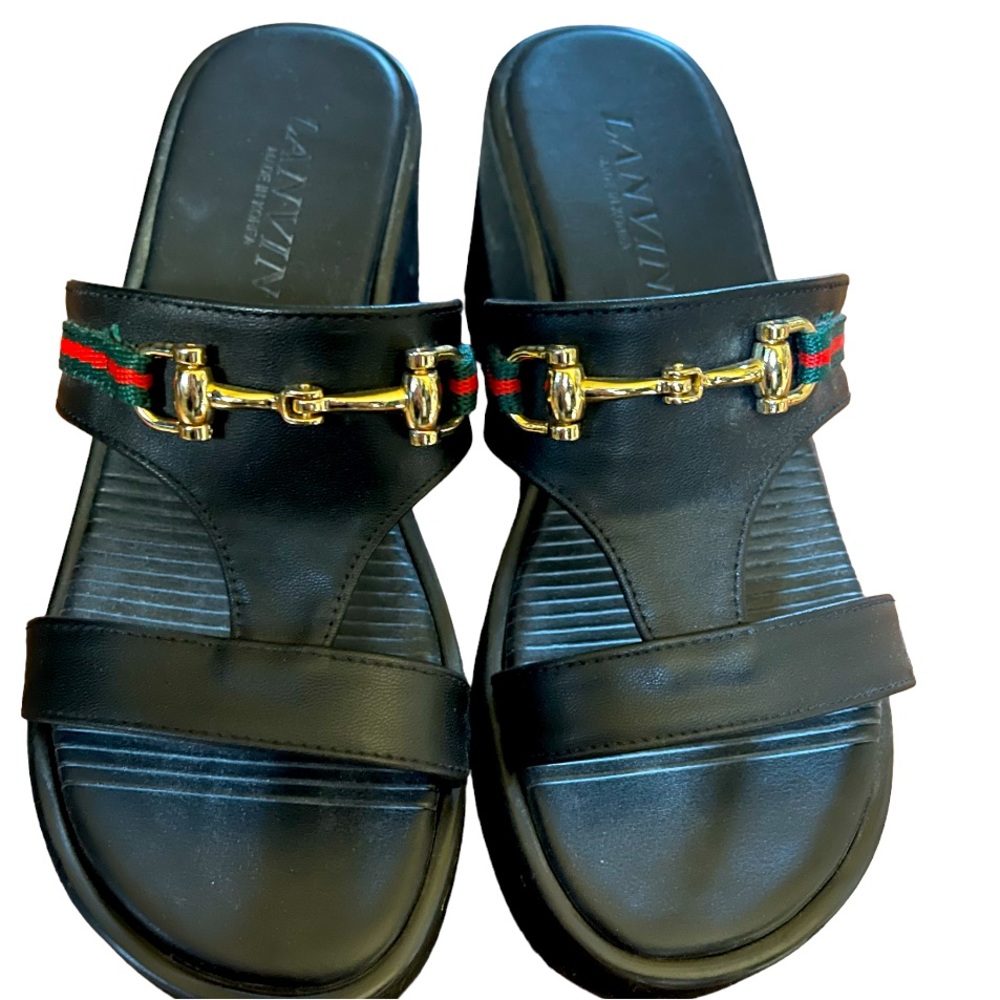 Horsebit Detail Wedge Sandals